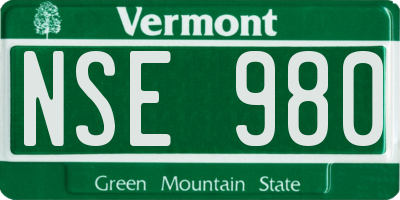 VT license plate NSE980
