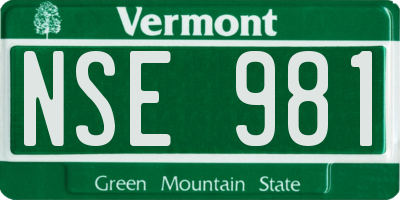 VT license plate NSE981