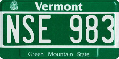VT license plate NSE983