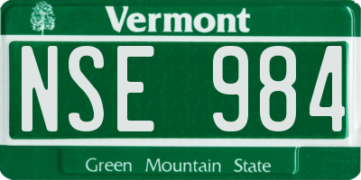 VT license plate NSE984