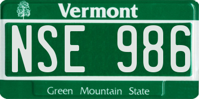 VT license plate NSE986