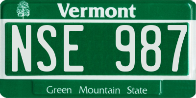VT license plate NSE987