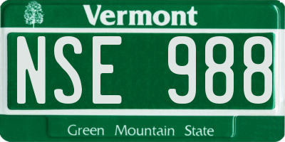 VT license plate NSE988