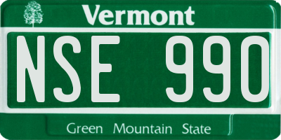 VT license plate NSE990