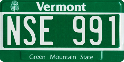 VT license plate NSE991