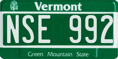 VT license plate NSE992