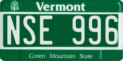 VT license plate NSE996