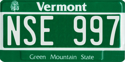 VT license plate NSE997