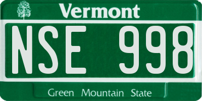 VT license plate NSE998