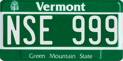 VT license plate NSE999