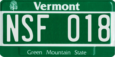VT license plate NSF018
