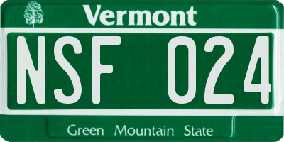 VT license plate NSF024