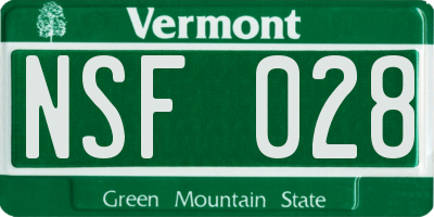 VT license plate NSF028