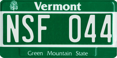 VT license plate NSF044