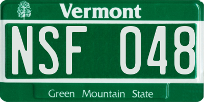 VT license plate NSF048