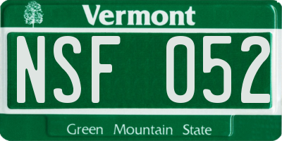 VT license plate NSF052
