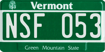 VT license plate NSF053
