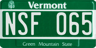 VT license plate NSF065