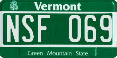 VT license plate NSF069