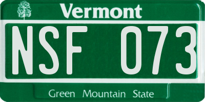 VT license plate NSF073