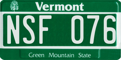 VT license plate NSF076
