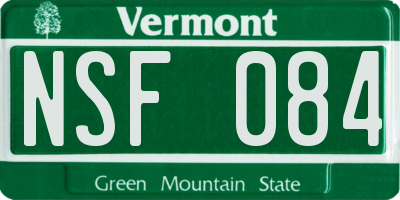 VT license plate NSF084
