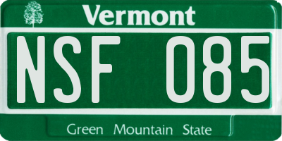 VT license plate NSF085