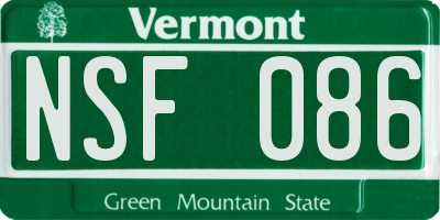 VT license plate NSF086