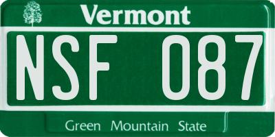VT license plate NSF087