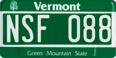 VT license plate NSF088