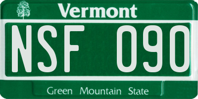 VT license plate NSF090