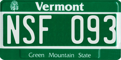 VT license plate NSF093