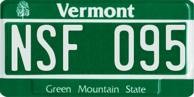 VT license plate NSF095