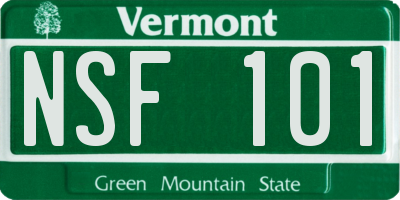 VT license plate NSF101