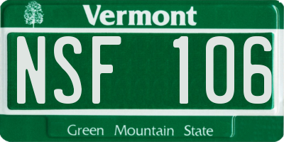 VT license plate NSF106