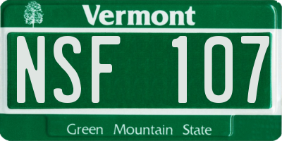 VT license plate NSF107