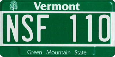 VT license plate NSF110