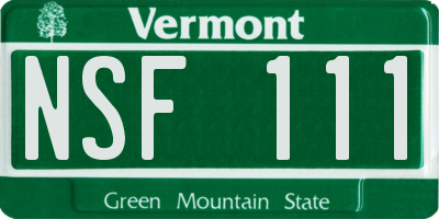 VT license plate NSF111
