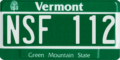 VT license plate NSF112