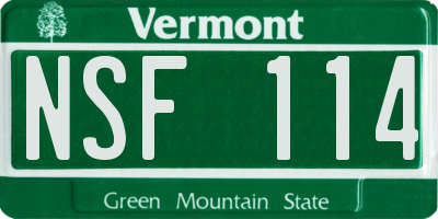 VT license plate NSF114