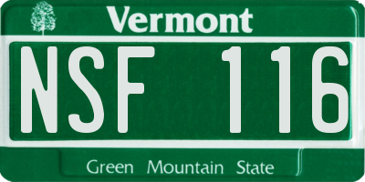 VT license plate NSF116