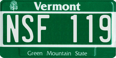 VT license plate NSF119