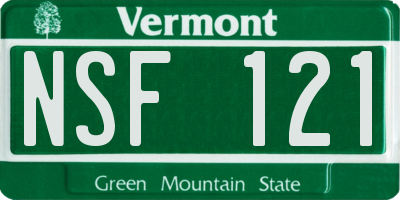 VT license plate NSF121