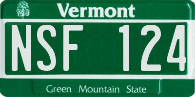 VT license plate NSF124