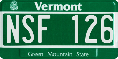 VT license plate NSF126