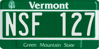 VT license plate NSF127