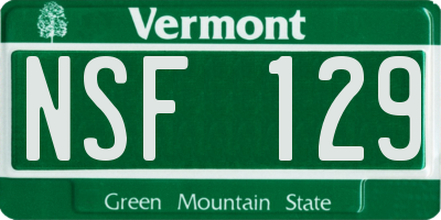 VT license plate NSF129