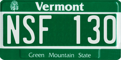 VT license plate NSF130