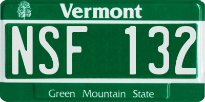 VT license plate NSF132