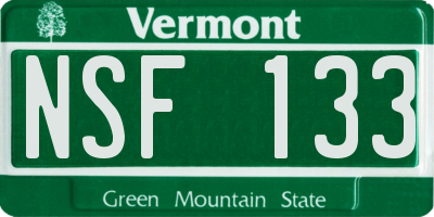 VT license plate NSF133